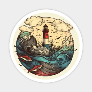 Lighthouse Colorful Art Creation V5 Magnet